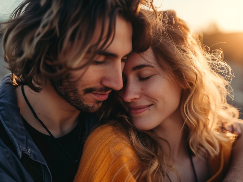 Image of happy couple. Representing how a marriage counselor can help bring you closer together. The bulk of the work in online couples therapy and online marriage counseling is finding strategies that bring you closer.